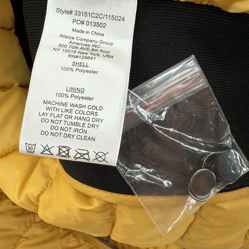 Carbon 2 Cobalt Mens Yellow Puffer Vest Size XXL New With Tags Recycled Material - Picture 7 of 9
